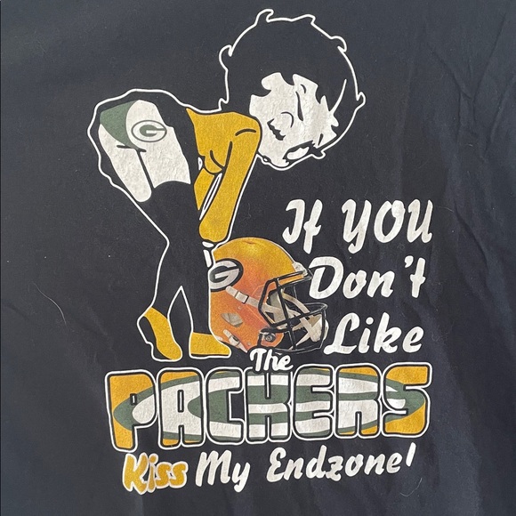 Gildan Black Packers Fan T-Shirt - Picture 1 of 5